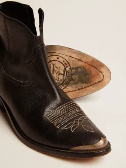 Cheap Golden Goose Ankle boot Feminina de couro com decoração western Material principal: 100% couro bovino