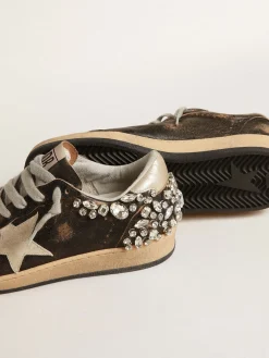 Store Golden Goose Ball Star de couro preto com aplicação de cristais Cor: preto