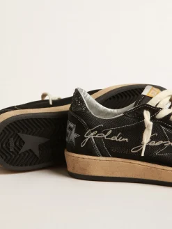 Sale Golden Goose Ball Star de tela preta com estrela de suede preto Cabedal de tela preta