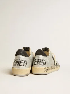 Best Sale Golden Goose Ball Star LTD de couro prateado com estrela e talão de suede cinza Cabedal de couro craquelado prateado efeito opaco