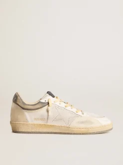 Discount Golden Goose Ball Star Pro Masculino de couro branco óptico usado com inserções de borracha Cor: branco óptico