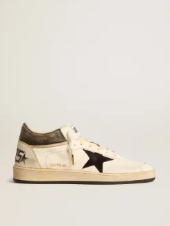 Best Sale Golden Goose Ball Star Pro Mid Masculino de couro branco usado com estrela preta Cor: branco usado
