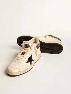Best Sale Golden Goose Ball Star Pro Mid Masculino de couro branco usado com estrela preta Cor: branco usado
