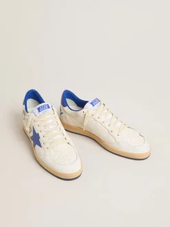 Best Sale Golden Goose Ball Star Wishes de napa branca com estrela e talão azul Cabedal de napa branca