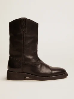 Shop Golden Goose Biker de couro preto Cor: preto