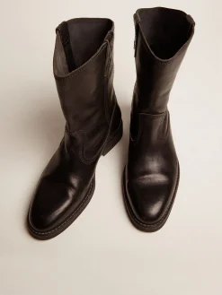 Shop Golden Goose Biker de couro preto Cor: preto