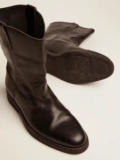 Shop Golden Goose Biker de couro preto Cor: preto