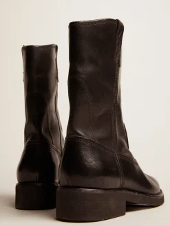 Shop Golden Goose Biker de couro preto Cor: preto