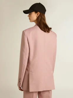 Sale Golden Goose Blazer de abotoamento duplo de tecido rosa de alfaiataria Coleção Journey