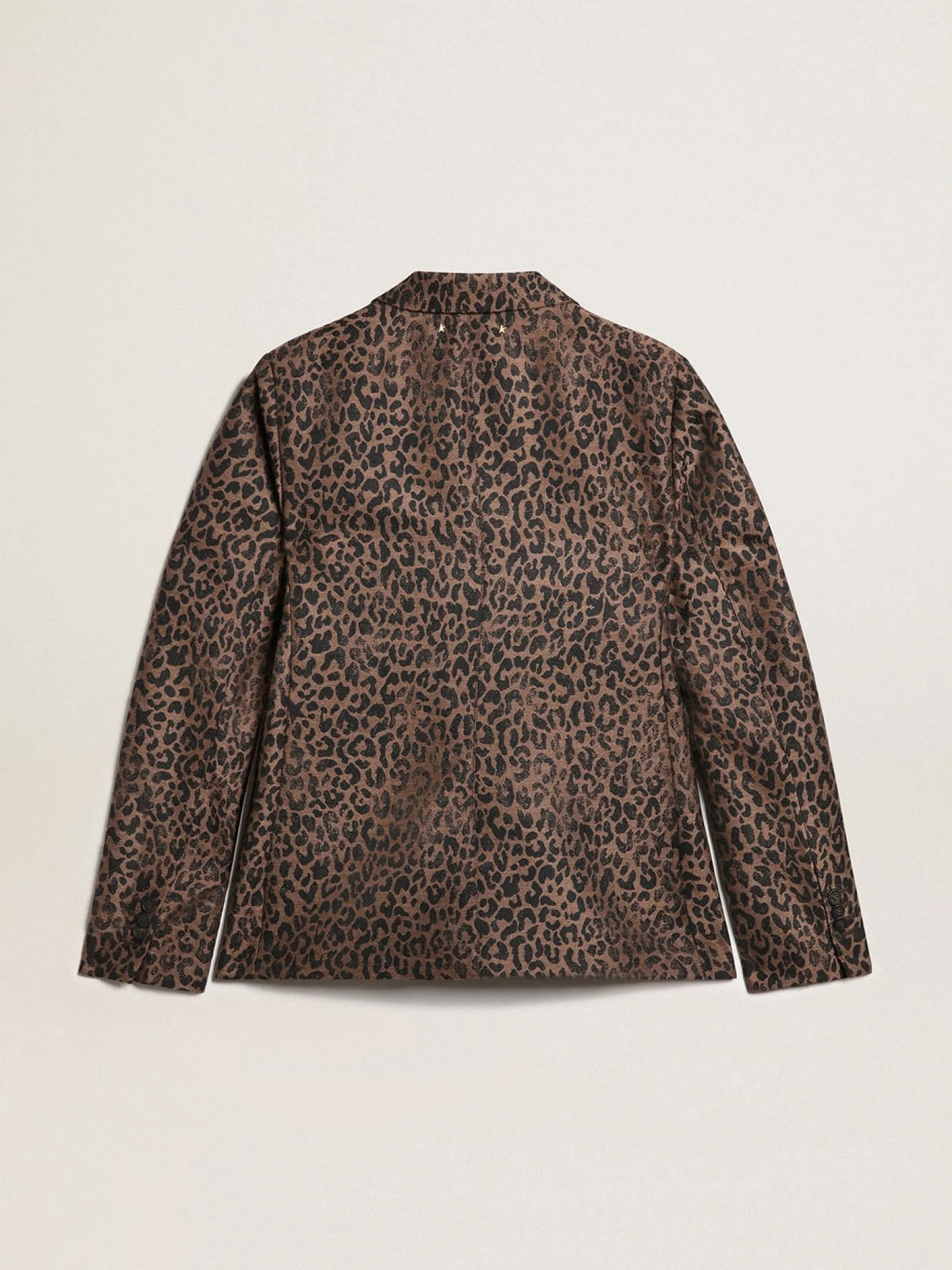 Online Golden Goose Blazer de abotoamento simples Coleção Golden de lã com estampa animal print de jacquard Cor: animal print