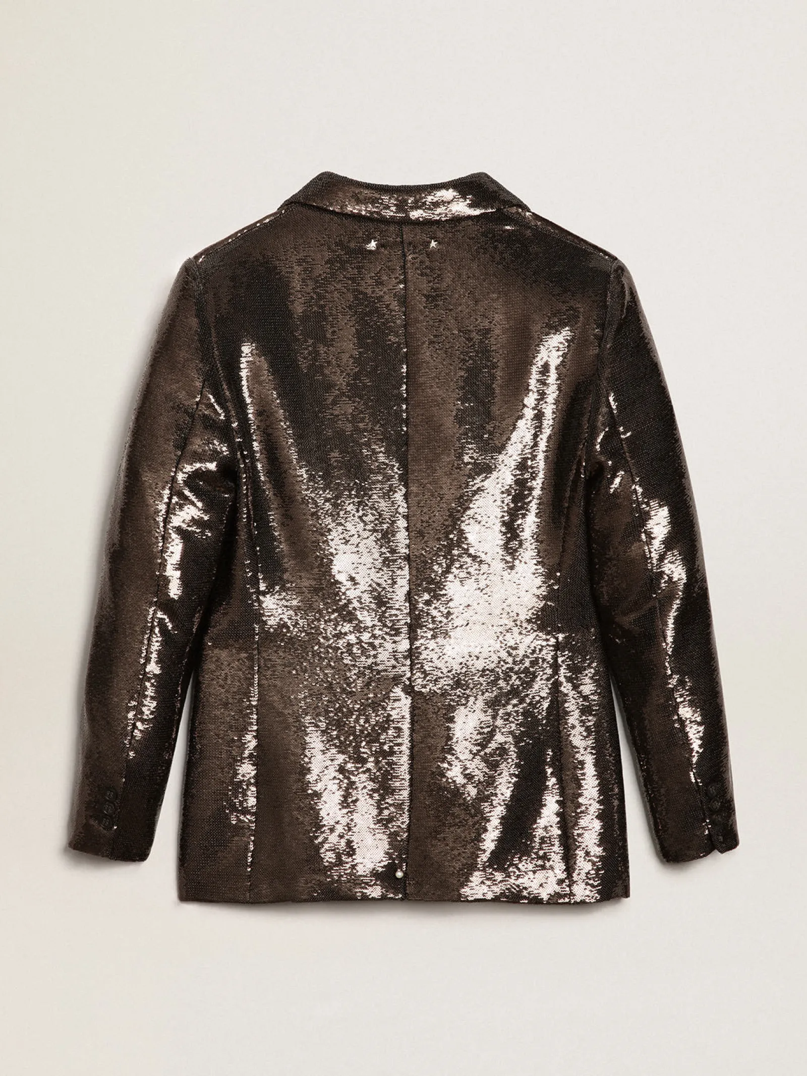 Best Golden Goose Blazer de abotoamento simples cinza com lantejoulas all-over Cor: cinza ferro