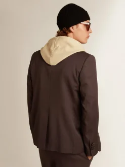 Flash Sale Golden Goose Blazer de abotoamento simples de lã cinza Cor: cinza ferro