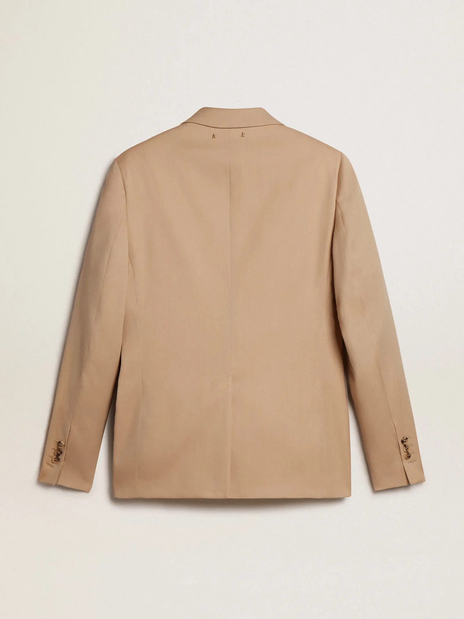 Hot Golden Goose Blazer de abotoamento simples cor areia com botões de chifre Golden Collection