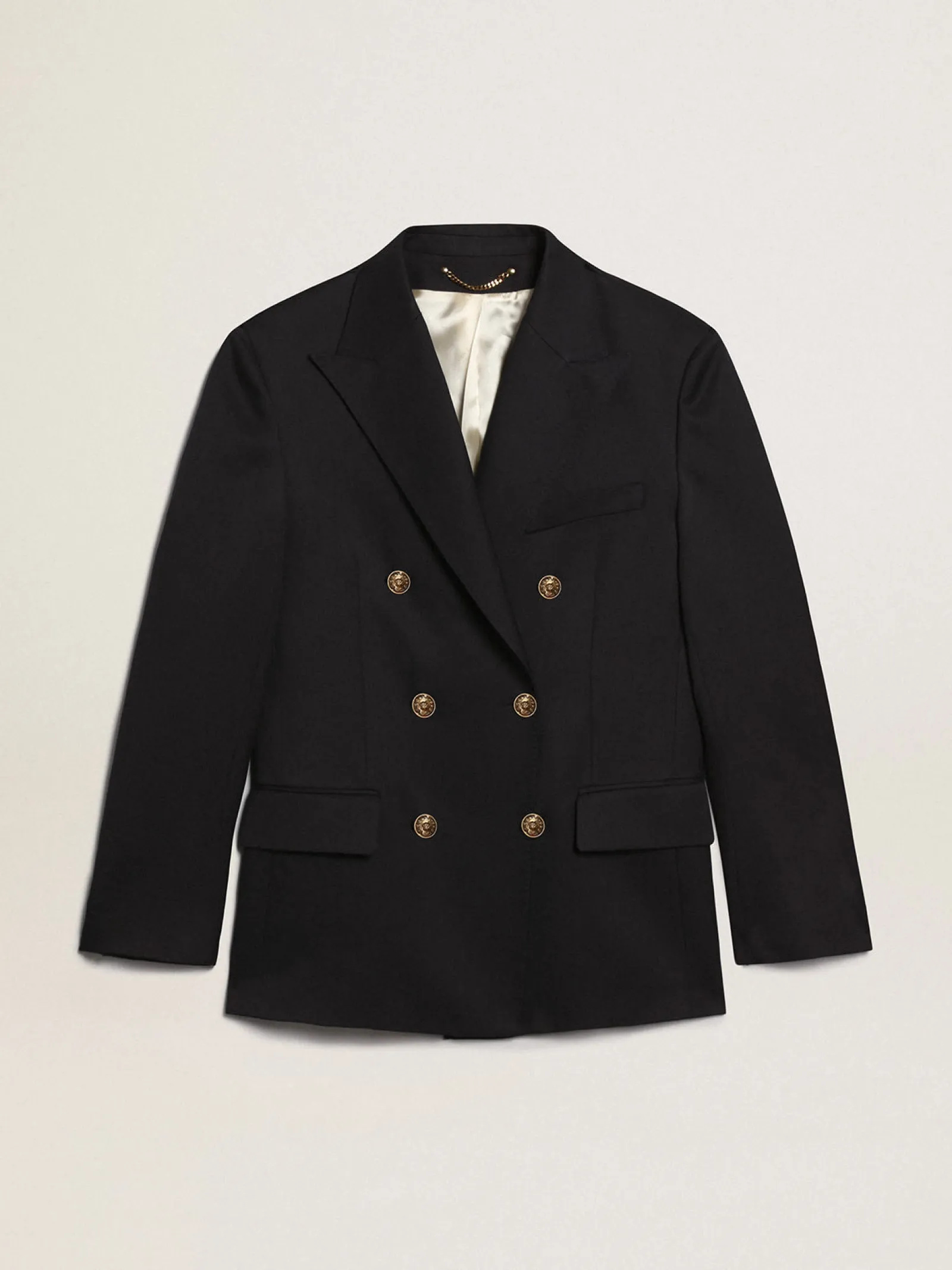 Fashion Golden Goose Blazer masculino de abotoamento duplo azul-escuro Cor: azul-escuro