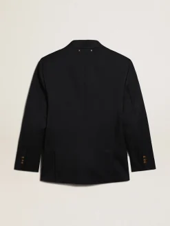 Fashion Golden Goose Blazer masculino de abotoamento duplo azul-escuro Cor: azul-escuro