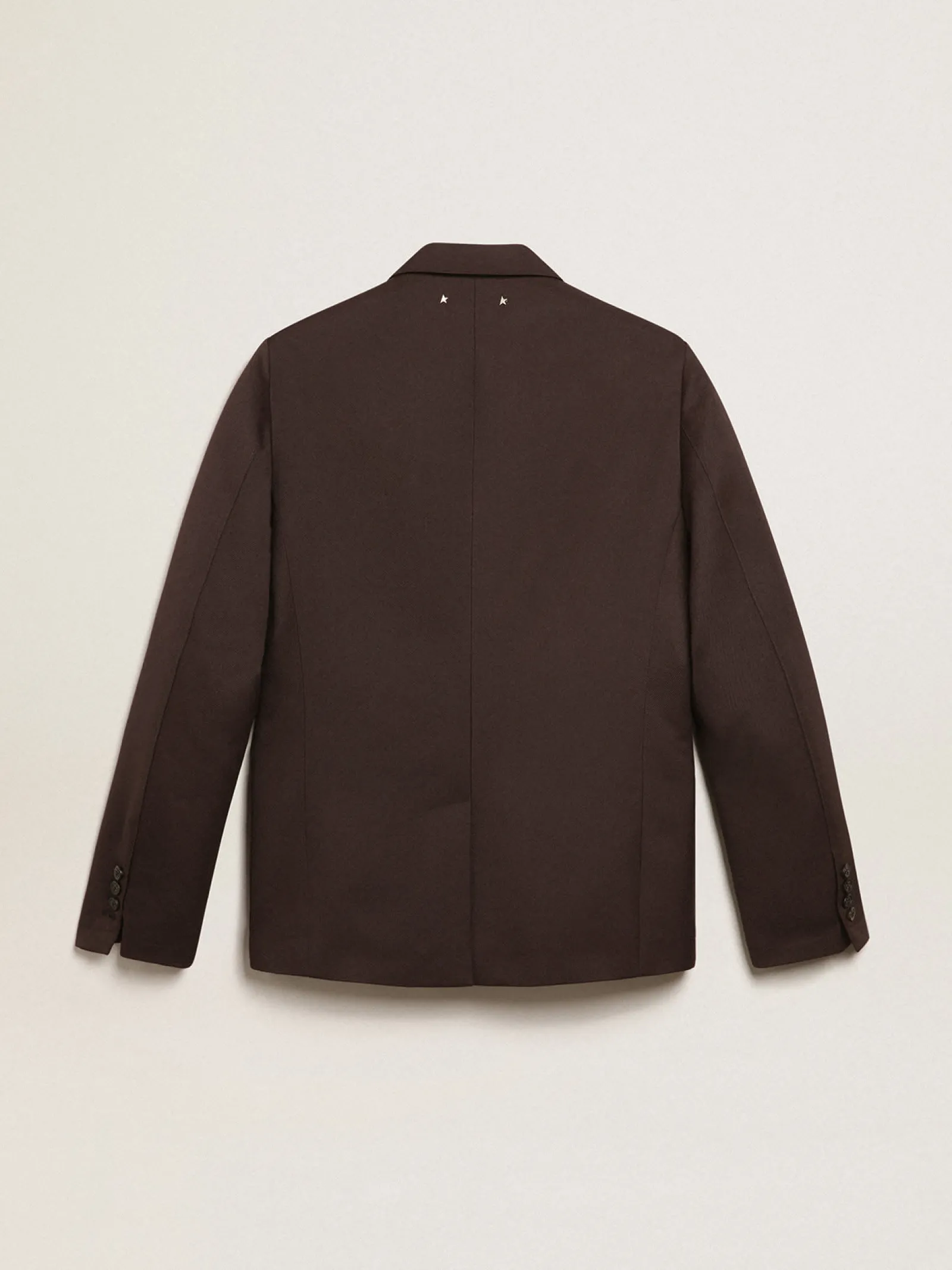 Sale Golden Goose Blazer masculino de abotoamento simples de gabardine de lã cor alcaçuz Cor: alcaçuz