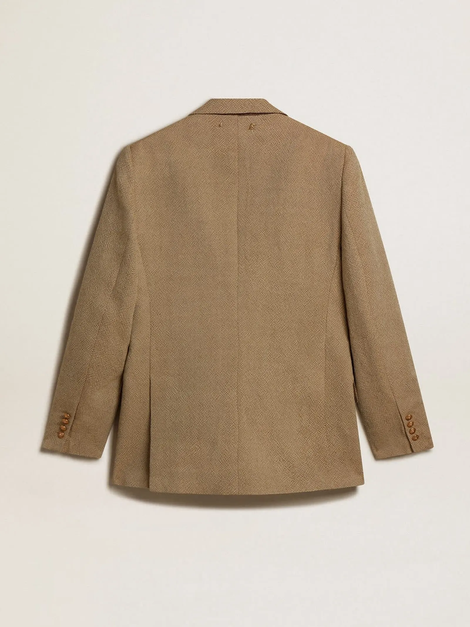 Sale Golden Goose Blazer masculino de abotoamento duplo de lã cor de faia clara Coleção Journey