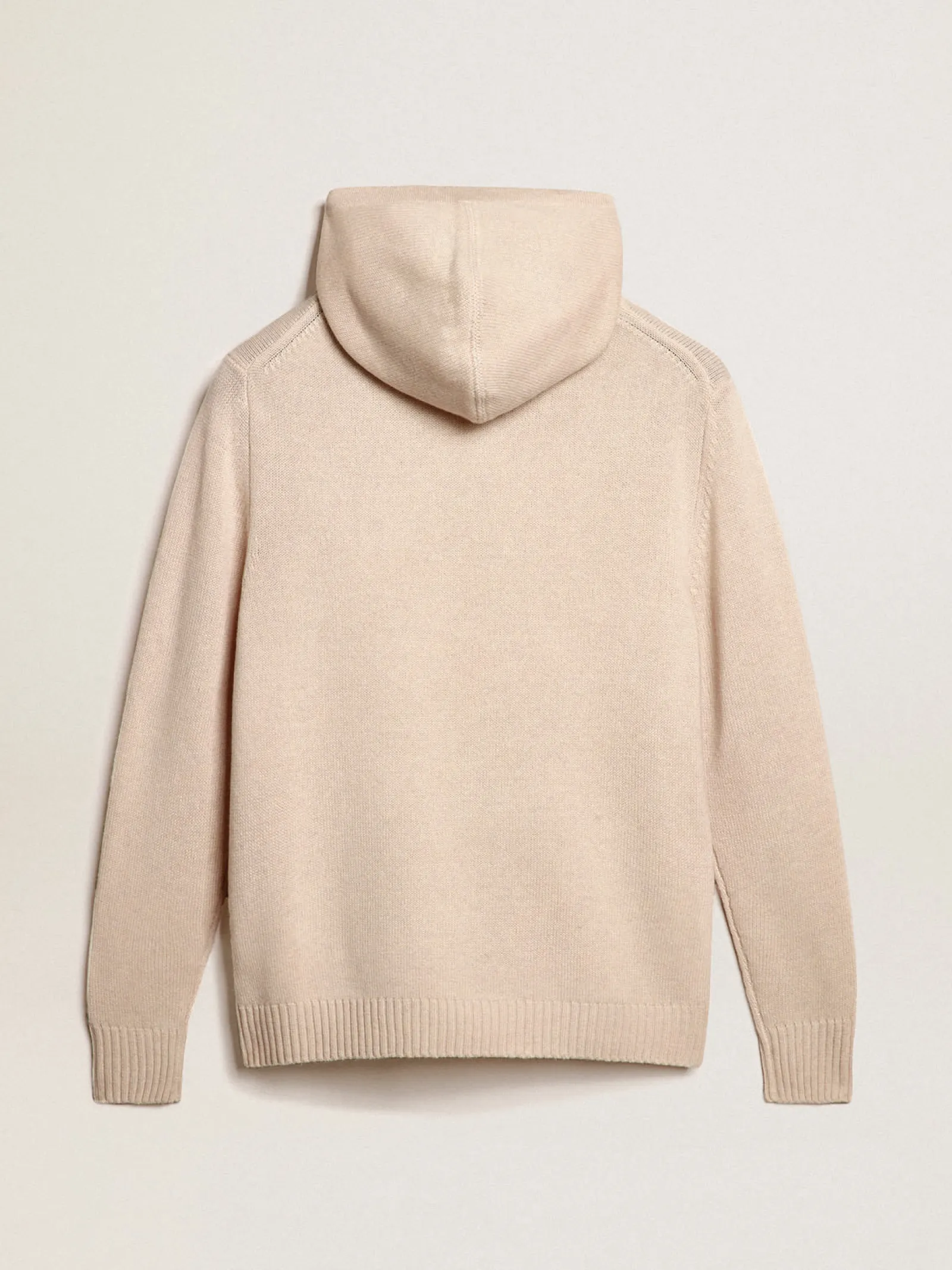 Fashion Golden Goose Blusa tipo moletom feminina branca misto caxemira com capuz Caxemira de baixo impacto