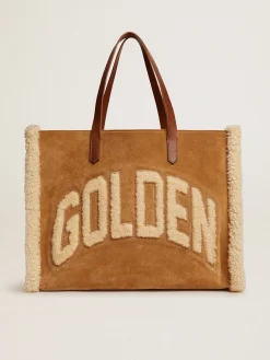 Hot Golden Goose Bolsa California East-West de camurça com shearling Material principal: 90% algodão, 10% couro bovino