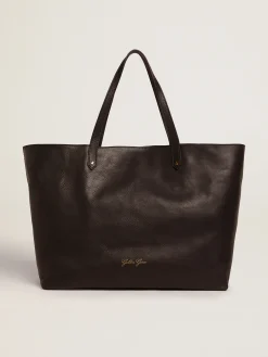 Sale Golden Goose Bolsa Pasadena feminina preta com logo dourado Cor: preto