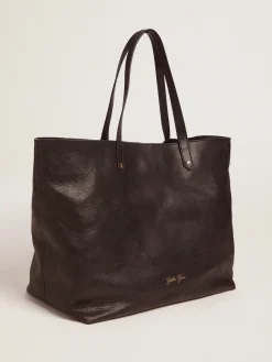 Sale Golden Goose Bolsa Pasadena feminina preta com logo dourado Cor: preto