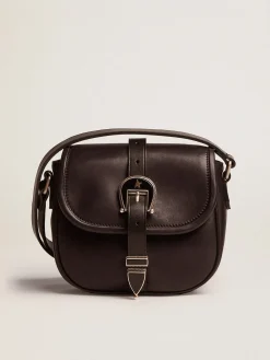 New Golden Goose Bolsa Rodeo feminina pequena de couro preto Material principal: 100% couro bovino