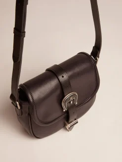 New Golden Goose Bolsa Rodeo feminina pequena de couro preto Material principal: 100% couro bovino