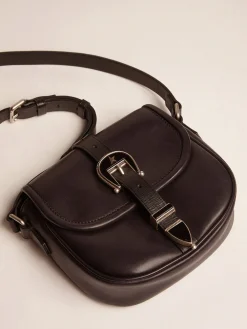 New Golden Goose Bolsa Rodeo feminina pequena de couro preto Material principal: 100% couro bovino