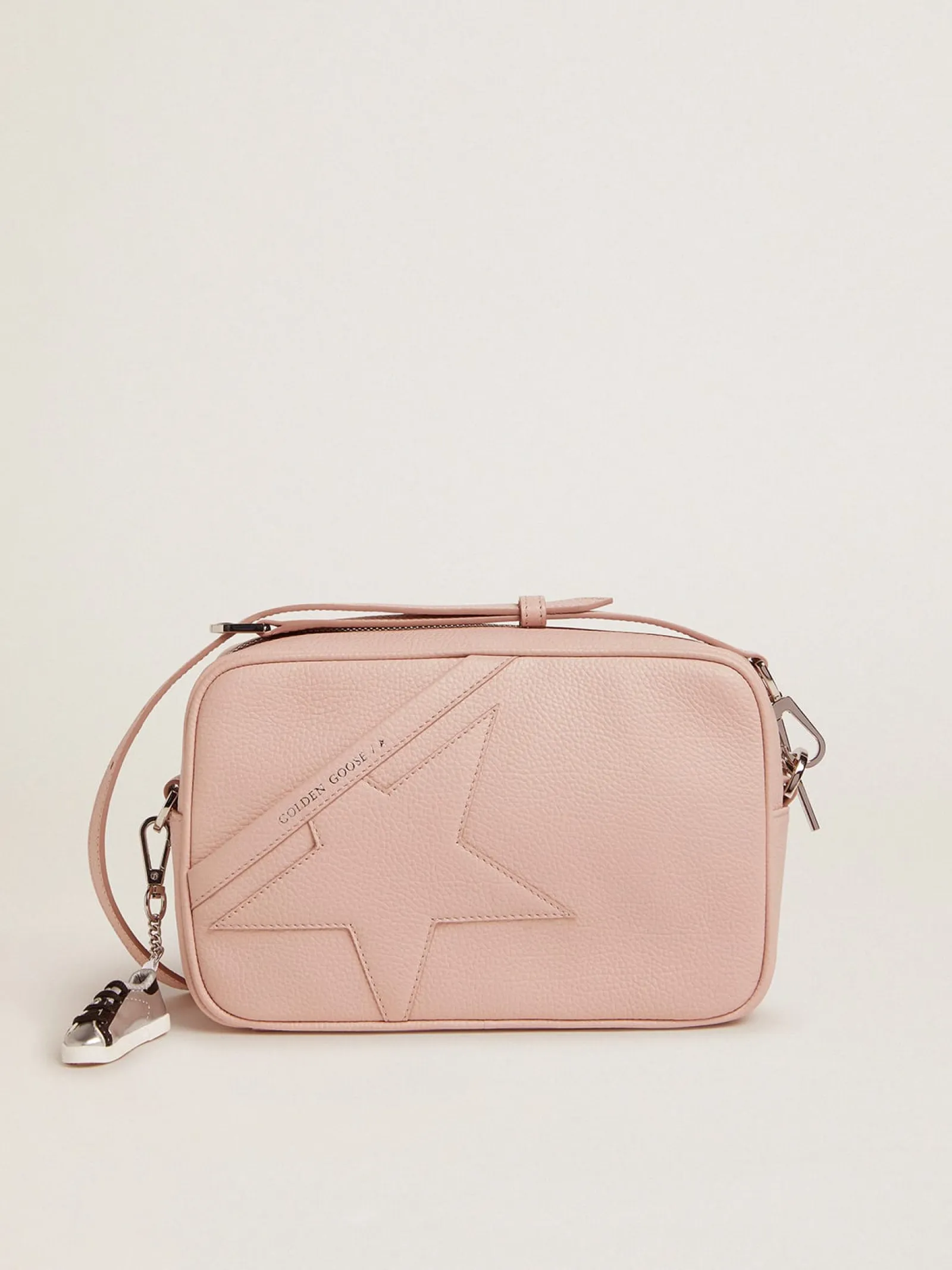 Outlet Golden Goose Bolsa Star de couro martelado na cor rosa quartzo e estrela tom sobre tom Cor: rosa quartzo