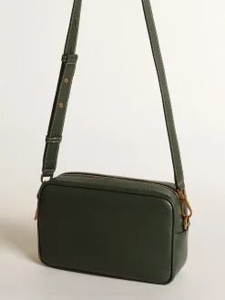 Clearance Golden Goose Bolsa Star feminina de couro verde-escuro com estrela tom sobre tom Cor: verde-escuro