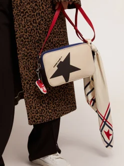 Cheap Golden Goose Bolsa Star feminina de com estrela preta Couro granulado