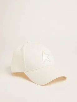 Cheap Golden Goose Boné de beisebol branco com estrela Cor: branco papiro