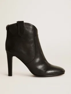Best Sale Golden Goose Bota Kelsey de couro preto Cor: preto