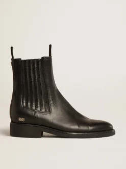 Hot Golden Goose Botas Chelsea Femininas de couro preto Cor: preto