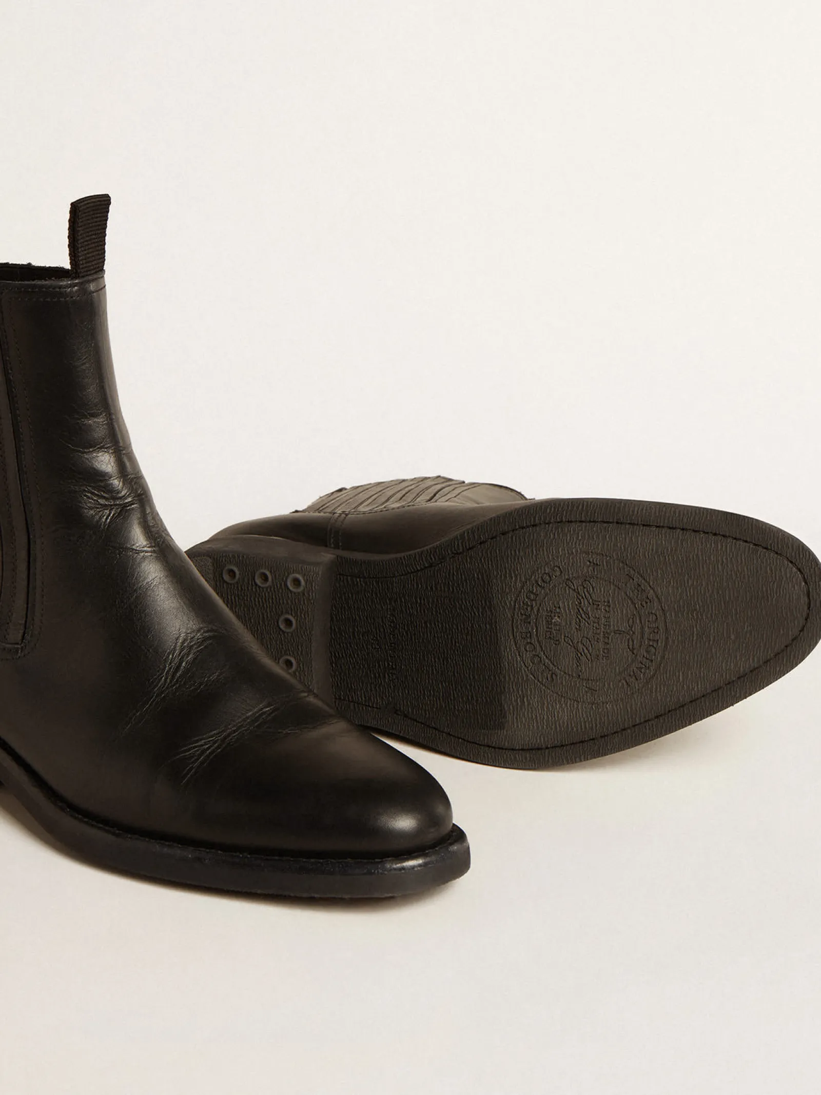 Flash Sale Golden Goose Botas Chelsea masculinas de couro preto Cor: preto