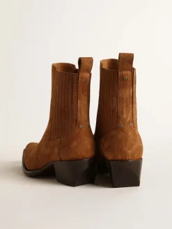 Cheap Golden Goose Botas Debbie de suede marrom Cabedal de suede marrom