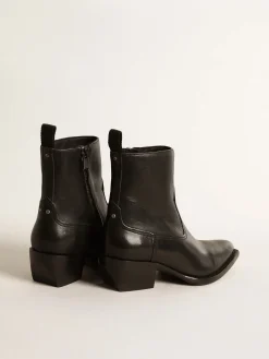 Cheap Golden Goose Botas Debbie femininas de couro preto Cor: preto