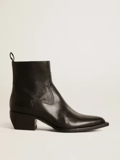 Store Golden Goose Botas Debbie masculinas de cano baixo de couro preto Cor: preto