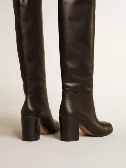 Flash Sale Golden Goose Botas Vivienne de cano alto de couro preto Cor: preto