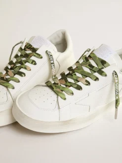 Sale Golden Goose Cadarços camuflagem verdes com logo branco em contraste Cor: verde