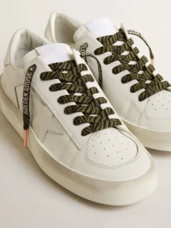 Cheap Golden Goose Cadarços com estampa de zebra verde e preto com logo prateado em contraste Cor: verde e preto