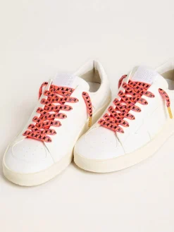 Best Golden Goose Cadarços de algodão fluorescente com estrelas pretas em contraste Cor: fluorescente