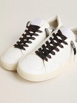 Fashion Golden Goose Cadarços de glitter colorido com logo branco Cor: multicolorido