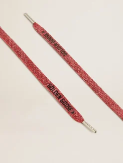 Cheap Golden Goose Cadarços de lurex vermelho com logo preto em contraste Cor: vermelho