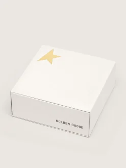 Best Sale Golden Goose Cadarços rosa antigo com estrelas douradas em contraste Cor: rosa antigo