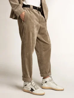 Flash Sale Golden Goose Calça bege clara de veludo cotelê Cor: bege claro
