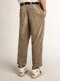 Flash Sale Golden Goose Calça bege clara de veludo cotelê Cor: bege claro