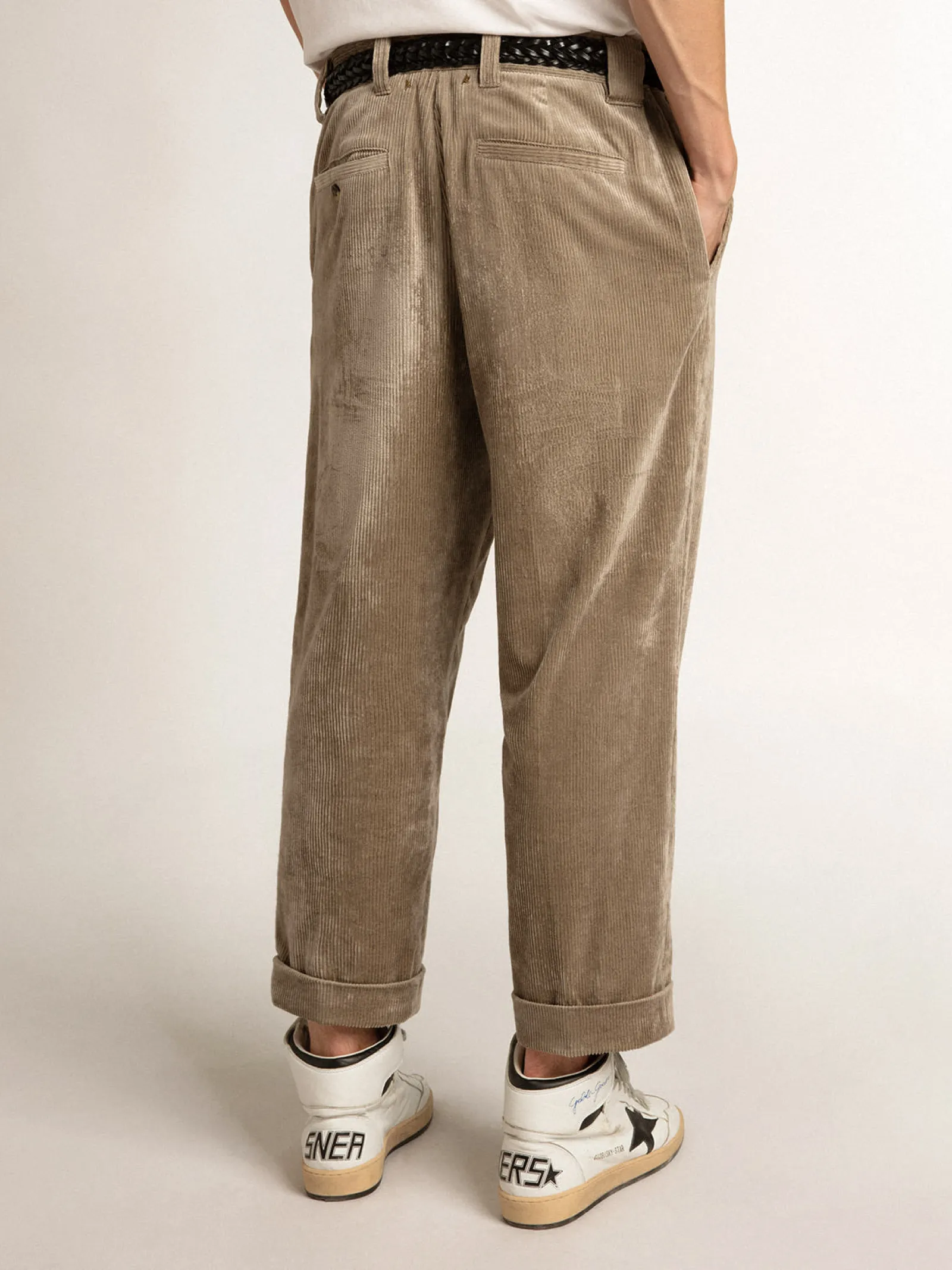 Flash Sale Golden Goose Calça bege clara de veludo cotelê Cor: bege claro