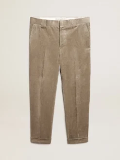 Flash Sale Golden Goose Calça bege clara de veludo cotelê Cor: bege claro