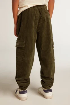 Cheap Golden Goose Calça cargo de algodão verde escuro Coleção Journey